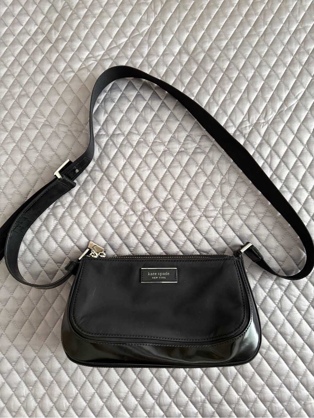 kate spade Black Crossbody Bag with Patent Trim